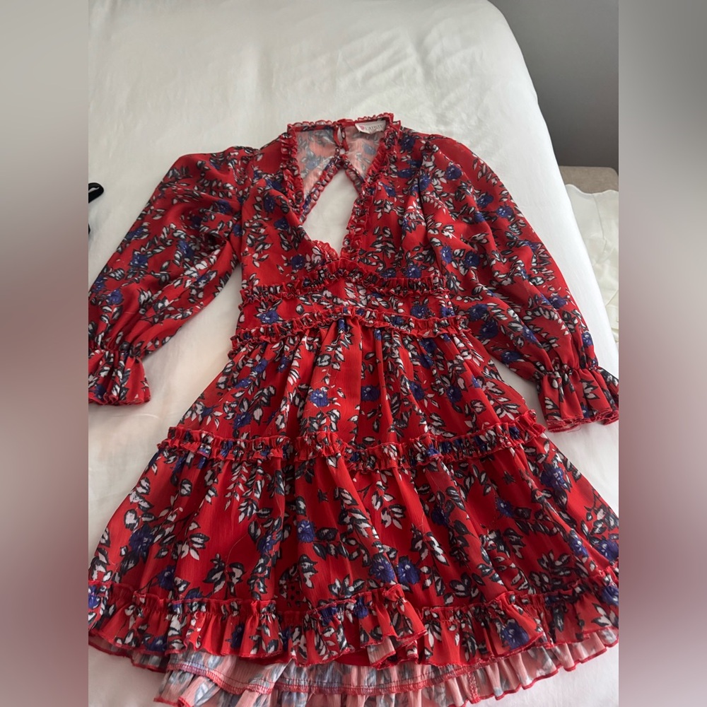 Floral Red Dress